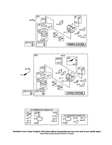 Carburetor/Overhaul Kit Diagram and Parts List for 123J00 0100-0188 Briggs and Stratton Engine
